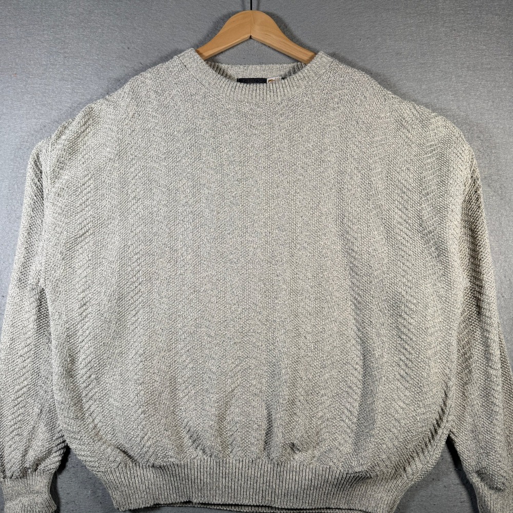 Vintage Members Only Mens Sweater Knit Pullover‎ Crew Neck XXL Beige Made USA
